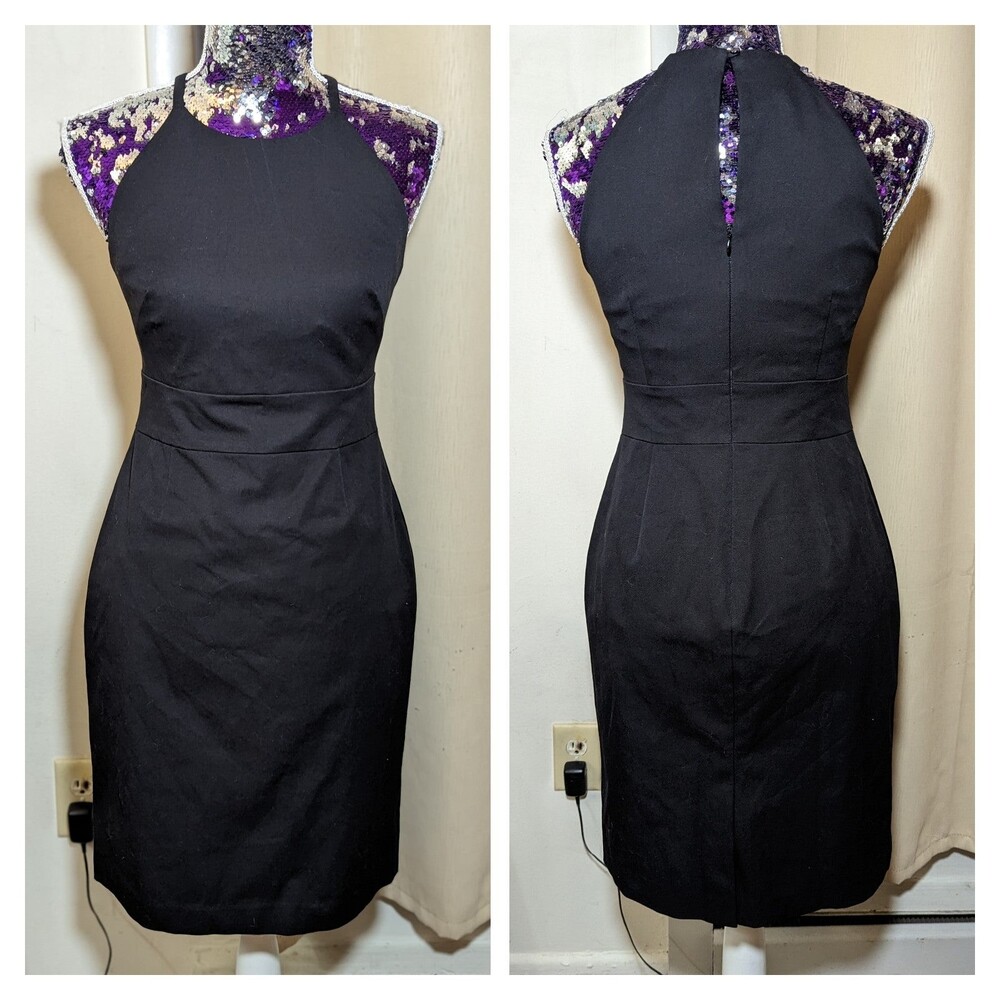 Banana Republic‎ Size 4P Petites NWT Little Black Mini Dress with High Neckline